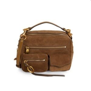 Rebecca Minkoff Jett Boxy Brown Suede Crossbody